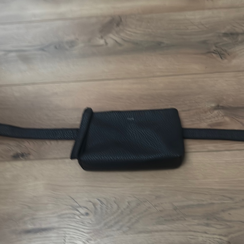 Black Textured Belt Bag